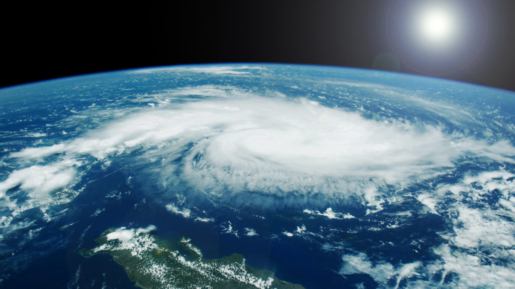 satellite image of a hurricane